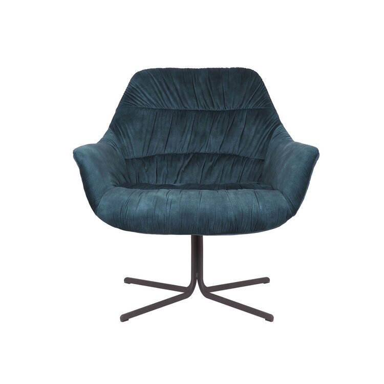 Velvet fauteuil Lizzy draaibaar donkerblauw