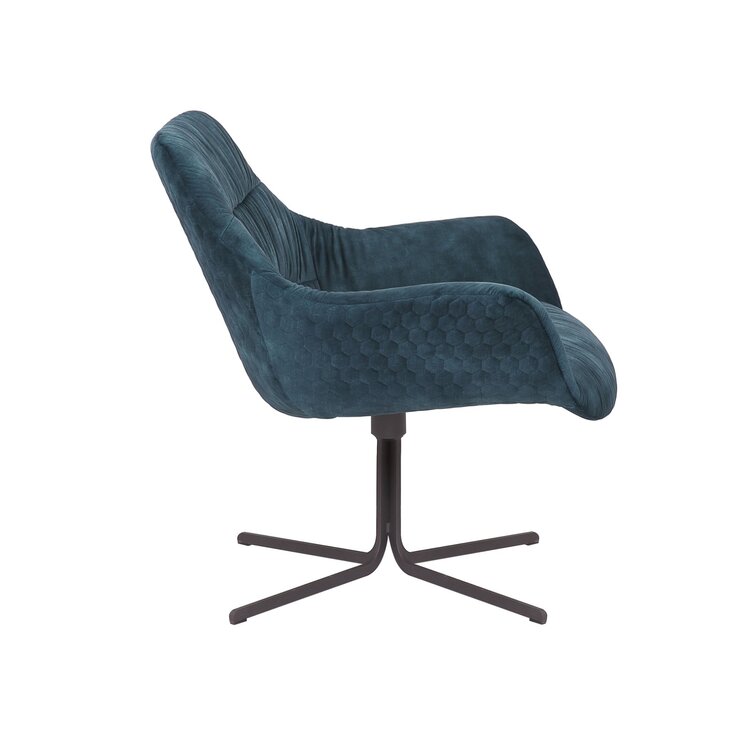 Velvet fauteuil Lizzy draaibaar donkerblauw