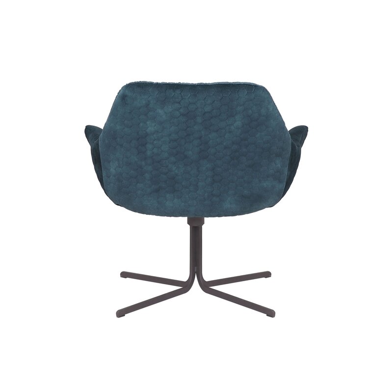 Velvet fauteuil Lizzy draaibaar donkerblauw