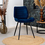 Velvet eetkamerstoel Toby donkerblauw