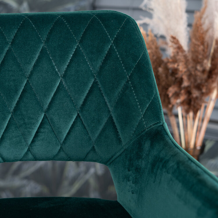 Velvet barkruk Mika donkergroen 78 cm