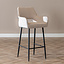 Scandinavische barkruk Inga gerecyclede stof beige 78 cm