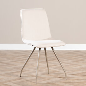 Scandinavische eetkamerstoel Pippi off white gerecyclede stof