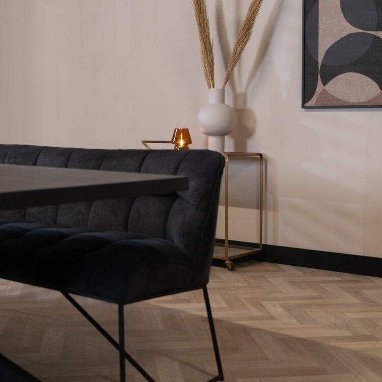 Scandinavische eetkamerbank Jelle zwart 155 cm