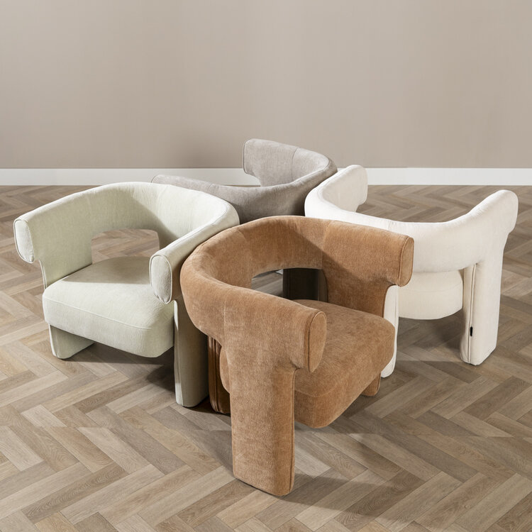 Scandinavische fauteuil Bibi chenille mintgroen