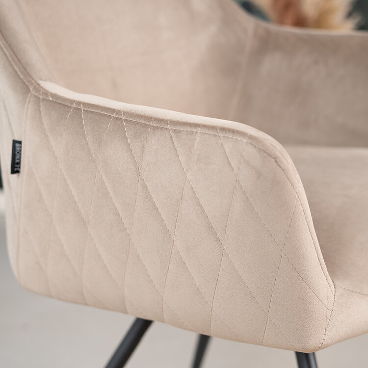 Velvet eetkamerstoel Nelly taupe