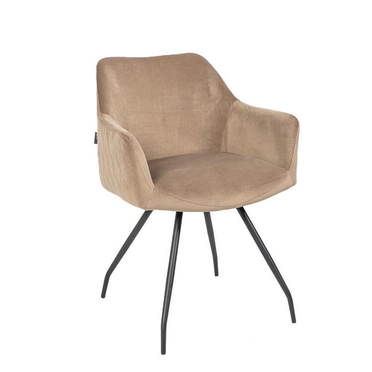 Velvet eetkamerstoel Nelly taupe