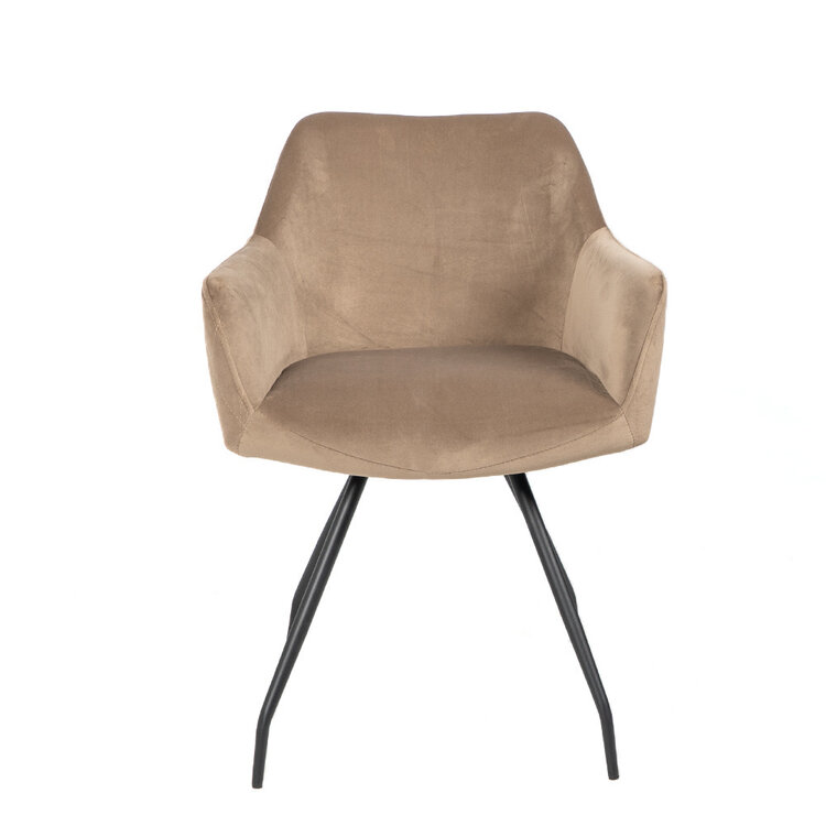 Velvet eetkamerstoel Nelly taupe