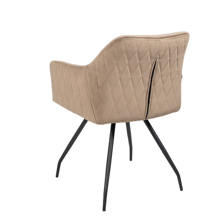 Velvet eetkamerstoel Nelly taupe