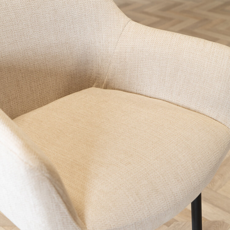 Scandinavische barkruk Niklas gerecyclede stof beige 78 cm