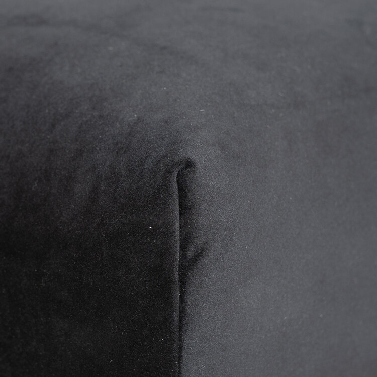 Velvet hoekbank Denver zwart rechts