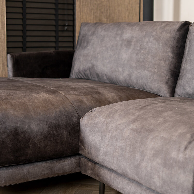 Velvet hoekbank Denver antraciet links