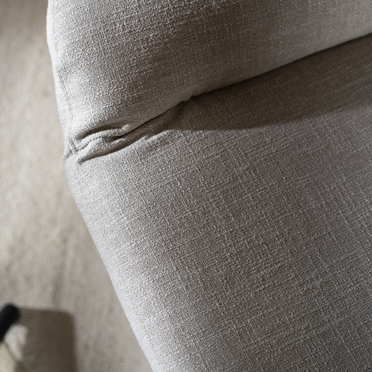 Draaifauteuil met hocker Palma linnen taupe