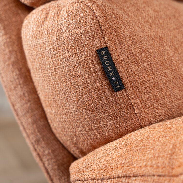 Draaifauteuil met hocker Palma linnen koper
