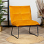 Velvet fauteuil Malaga okergeel