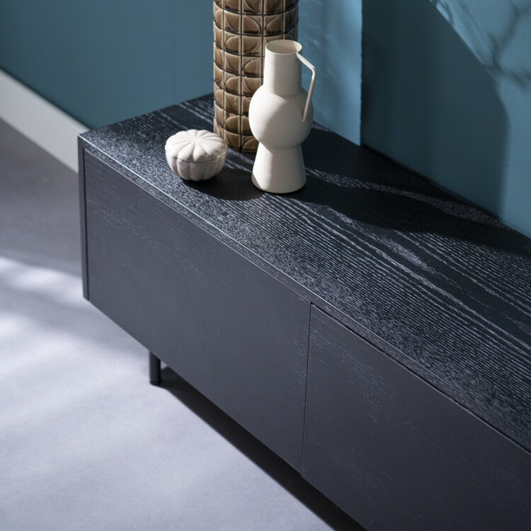 Tv-meubel Thomas zwart eiken 180 cm