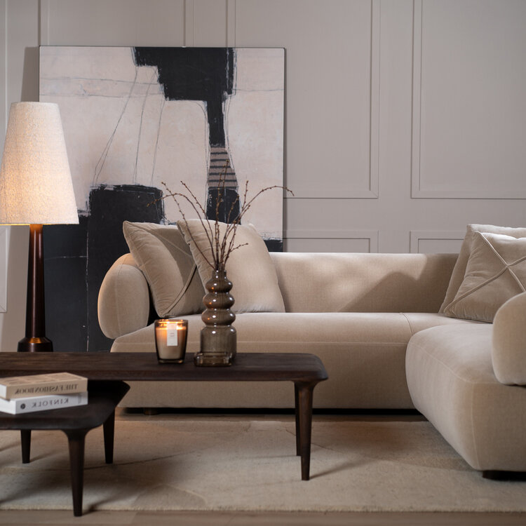 Hoekbank Palermo velvet taupe rechts