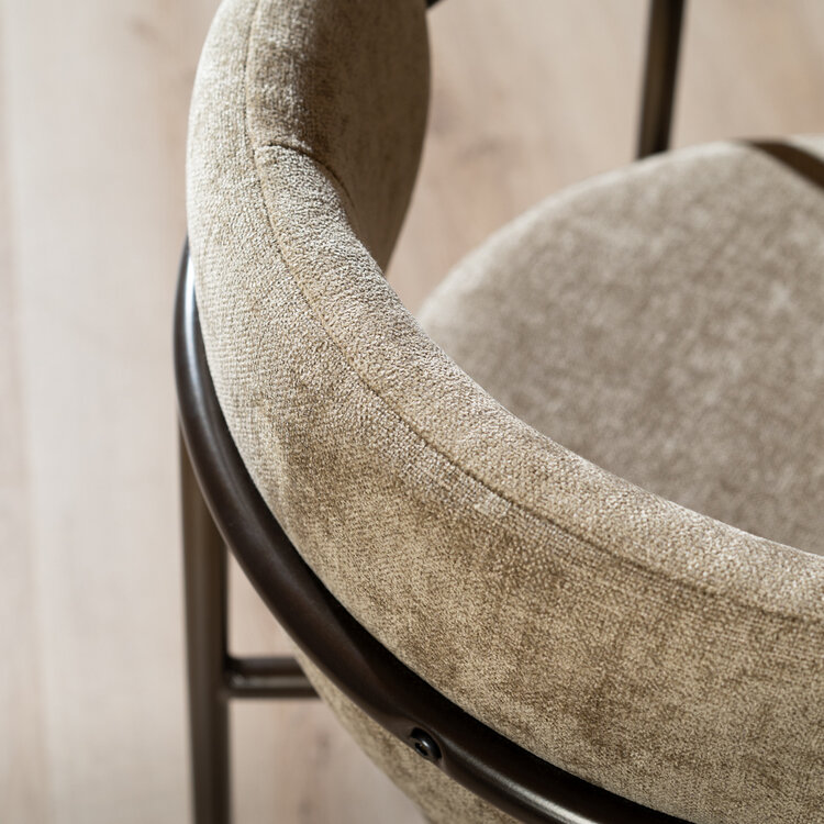Velvet eetkamerstoel Gio taupe