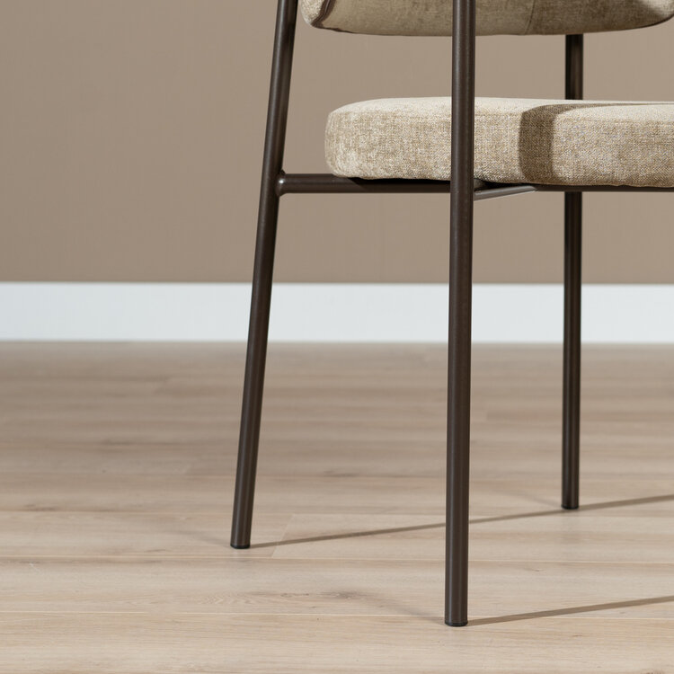 Velvet eetkamerstoel Gio taupe
