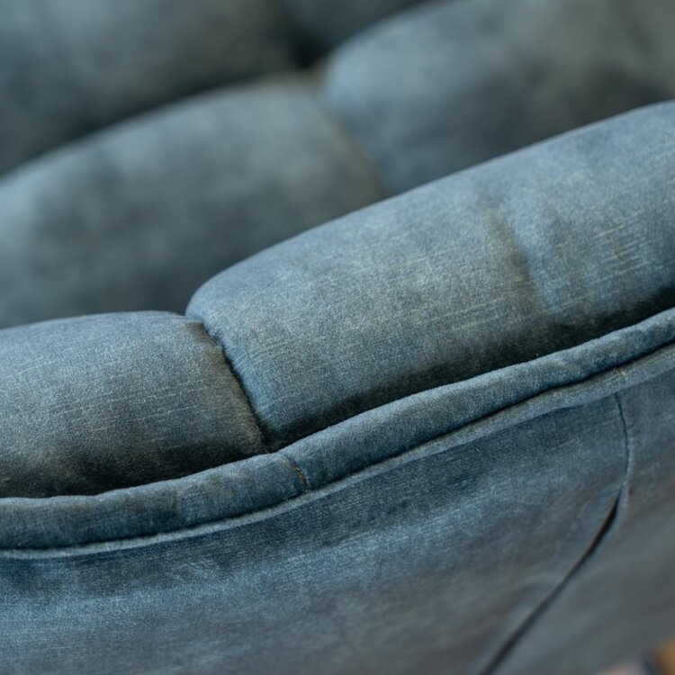 Velvet barkruk Janna blauw 82 cm