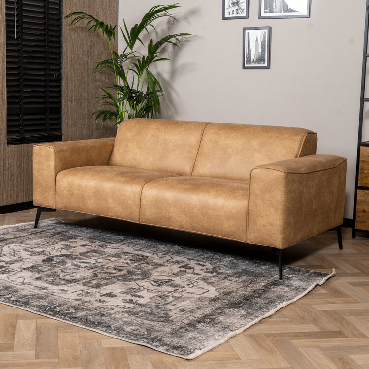 Industriële bank 2,5-zits Vegas eco-leer beige