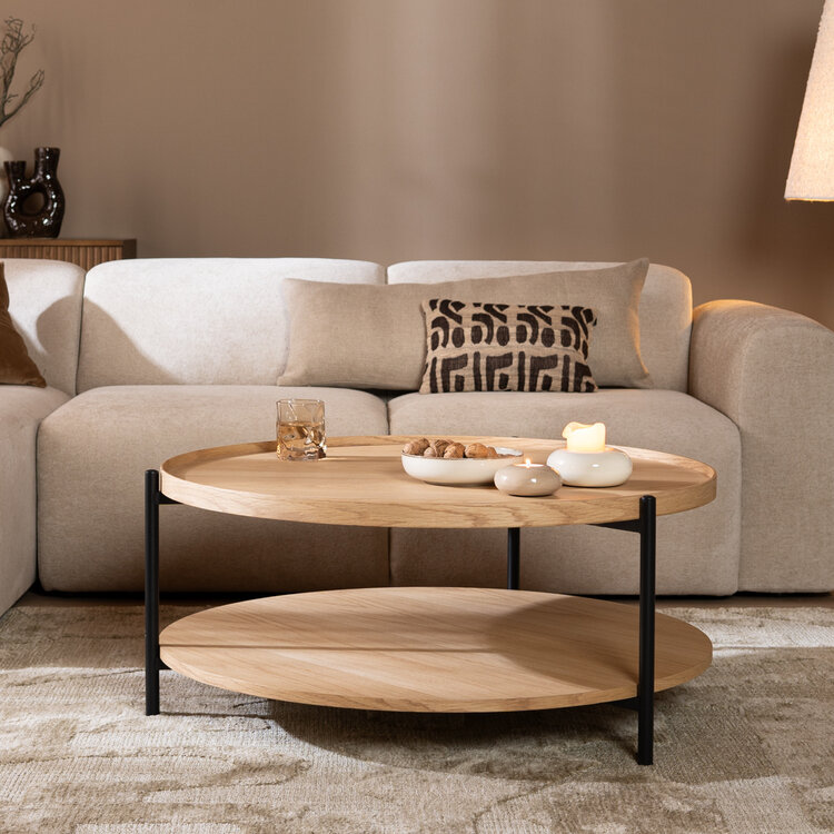 Salontafel Rio Ø90 cm blank eiken