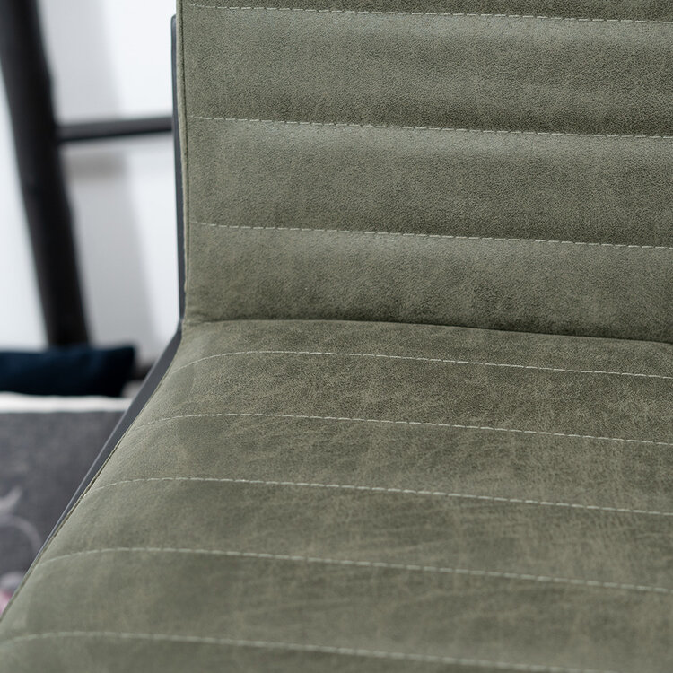 Industriële barkruk Block olijfgroen eco-leer 79cm