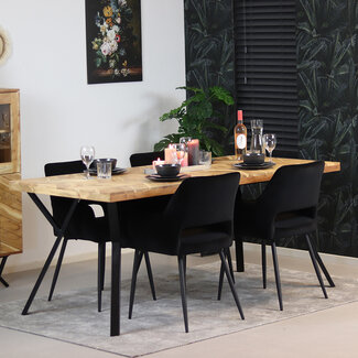 Industriële eettafel visgraat Hunter acaciahout 180 x 90 cm