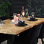 Industriële eettafel visgraat Hunter acaciahout 180 x 90 cm