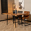 Eetkamertafel boomstam Richy acaciahout verstelbare tafelpoten 140 x 80 cm