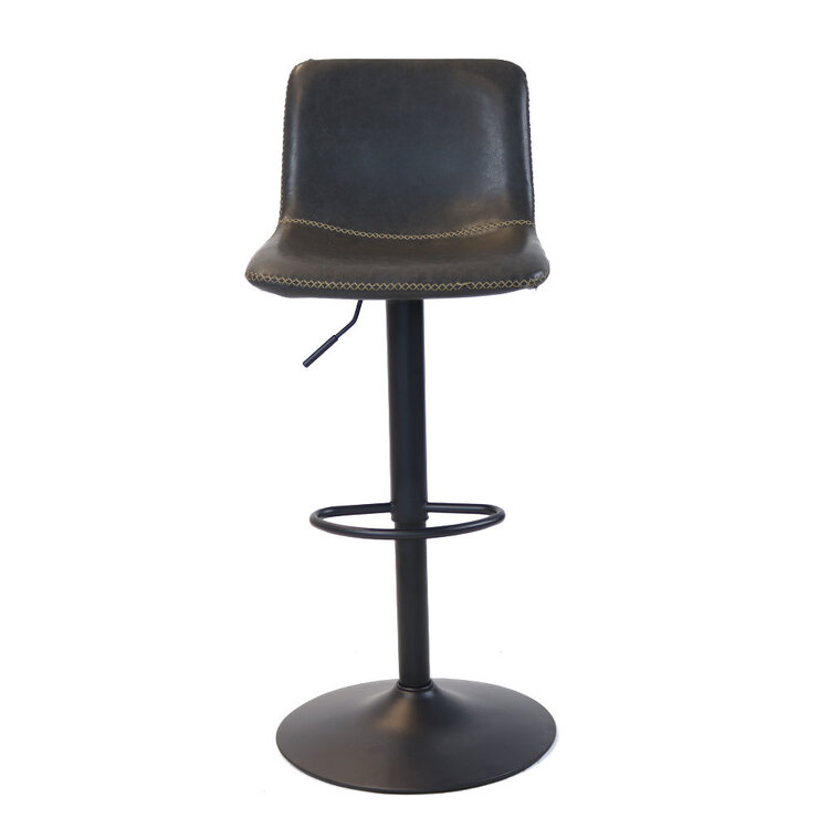 Industriële Barkruk Texas draaibaar eco-leer antraciet 60-76cm