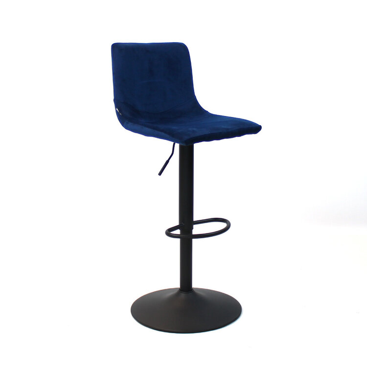 Velvet barkruk Frenkie blauw 60-76 cm