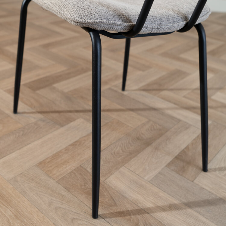 Scandinavische eetkamerstoel Ivar gerecyclede stof taupe