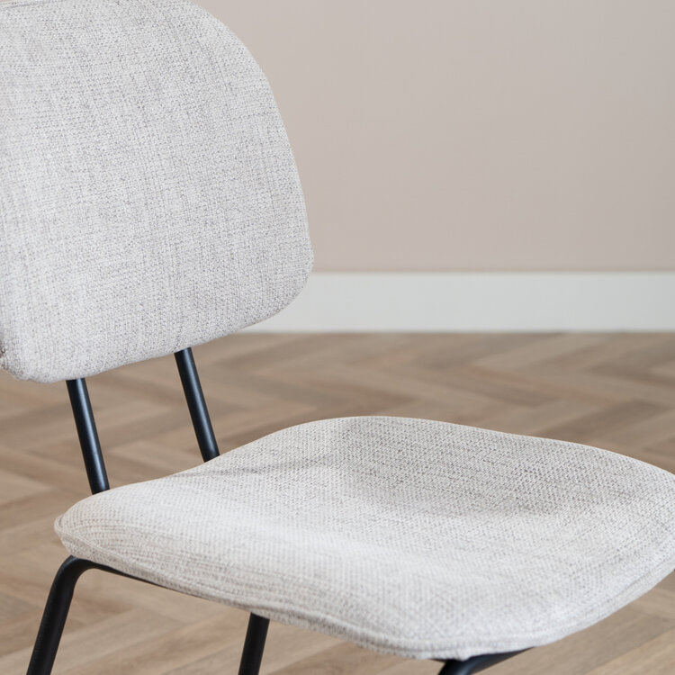 Scandinavische eetkamerstoel Ivar gerecyclede stof taupe