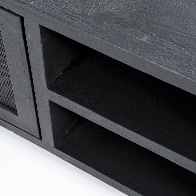 Tv-meubel zwart Fresno mangohout 130 cm