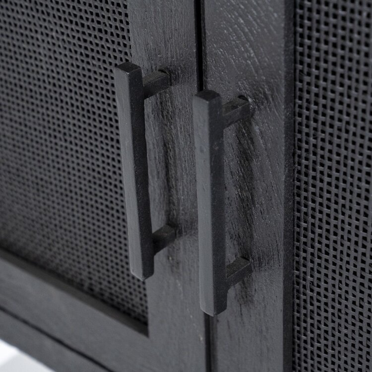 Tv-meubel zwart Fresno mangohout 130 cm