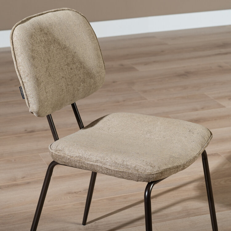 Velvet eetkamerstoel Javi taupe