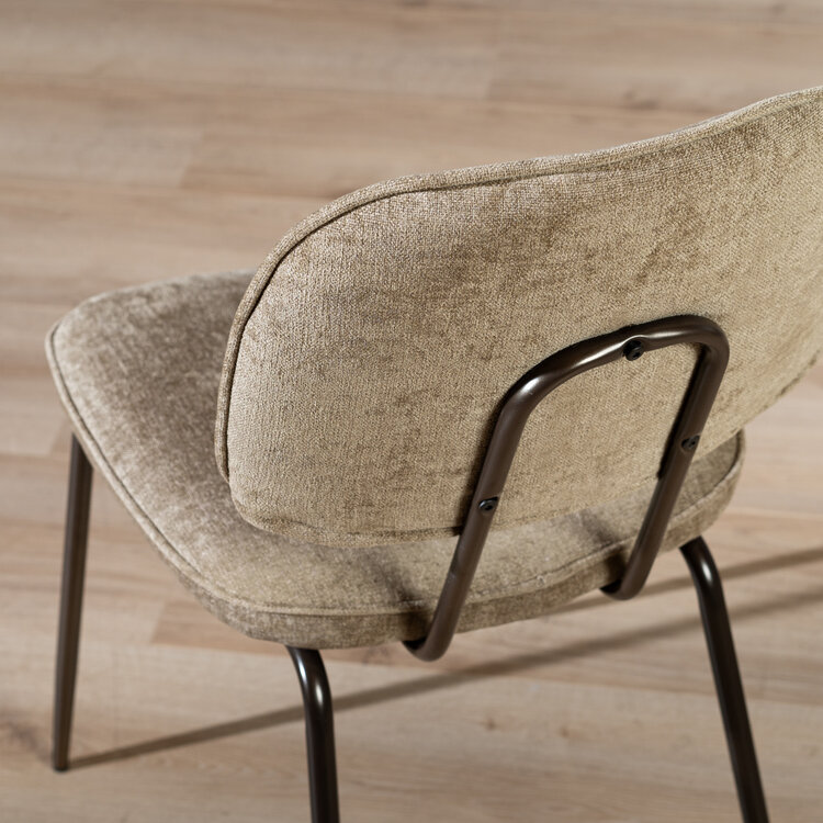 Velvet eetkamerstoel Javi taupe