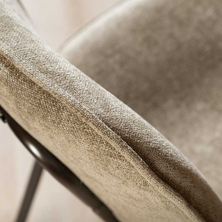 Velvet eetkamerstoel Javi taupe