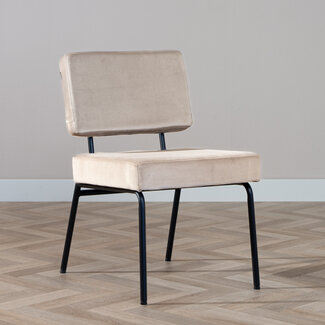 Velvet eetkamerstoel Espen taupe