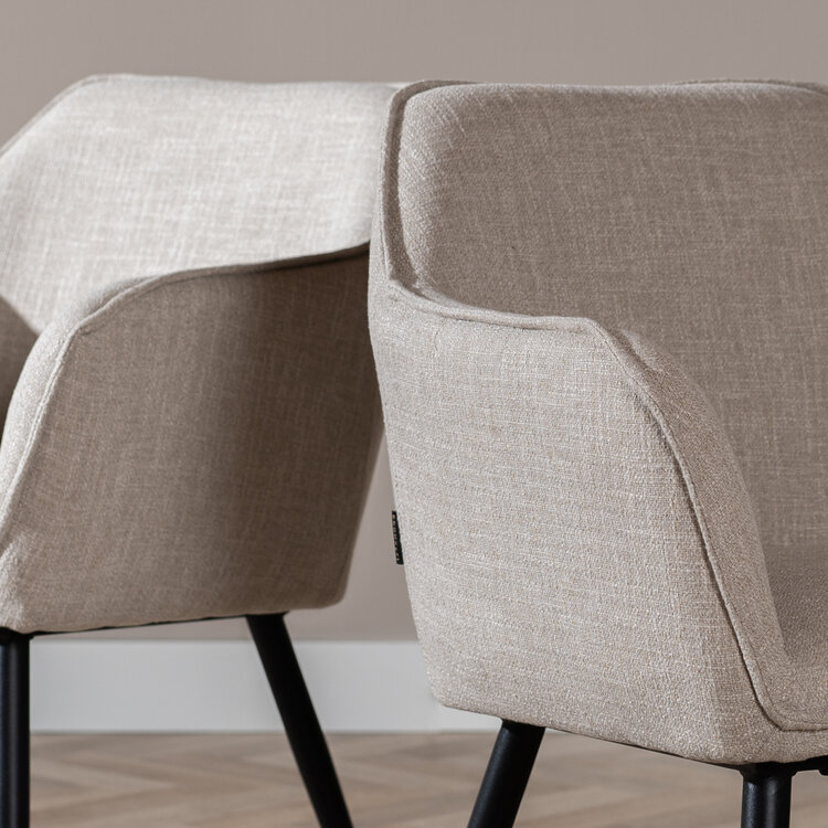 Eetkamerstoel Ciara linnen taupe