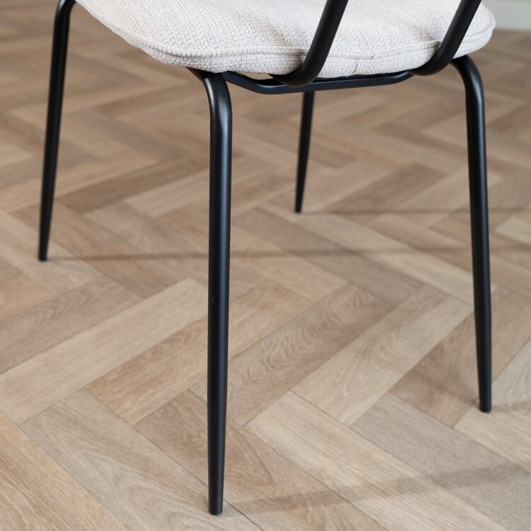 Scandinavische eetkamerstoel Ivar gerecyclede stof beige