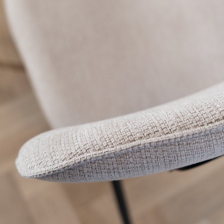 Scandinavische eetkamerstoel Ivar gerecyclede stof beige