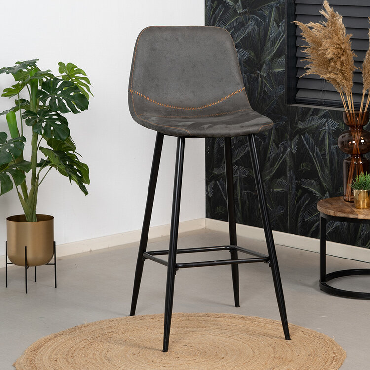 Industriële barkruk Susan antraciet 72 cm