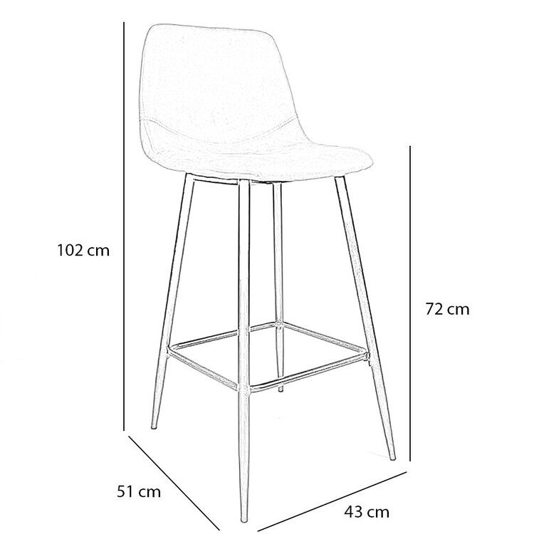 Industriële barkruk Susan antraciet 72 cm