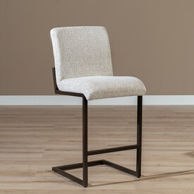 Barkruk Lio gemêleerde stof off white/bruin 70 cm