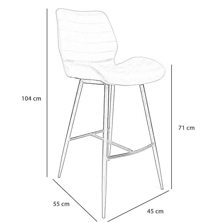 Industriële barkruk Morris antraciet 71 cm