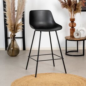 Scandinavische barkruk Dani zwart 65 cm