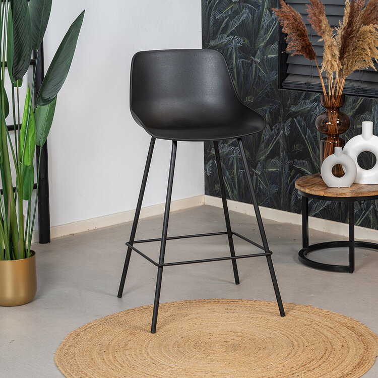 Scandinavische barkruk Dani zwart 65 cm