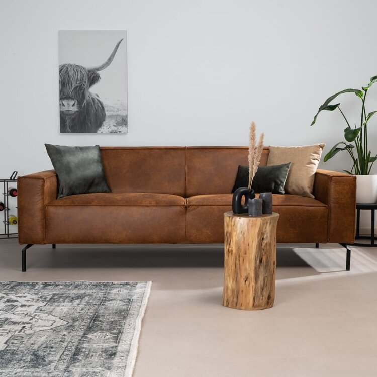 Industriële bank 3-zits Kansas eco-leer cognac